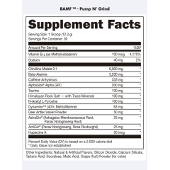 BUCKED UP, BAMF, PREMIUM ноотропный предтренировочный комплекс, вкус Pump N Grind (Виноград/Зеленое яблоко), 369 г (30 порций)